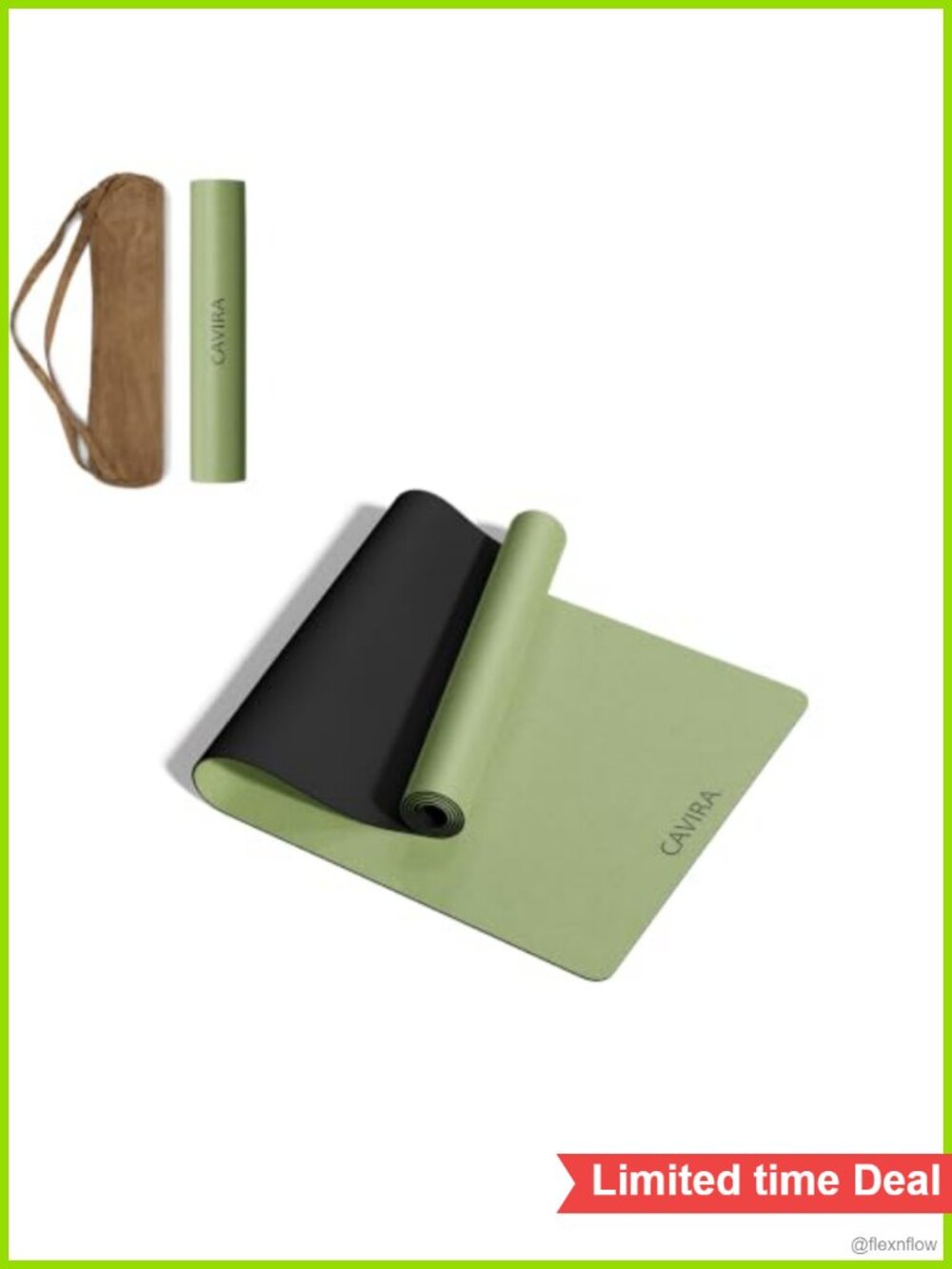 PU Natural Rubber Non Slip Yoga Mat 72x26" 5mm Extra Wide Pilates Fitness